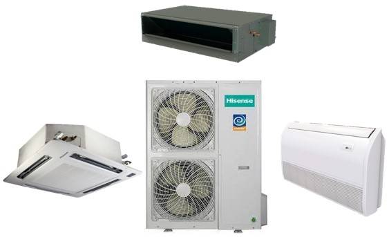 Piso techo hisense inverter mod: AUV-60UWNC 60,000 BTUH 220/6/60 16 SEER frio/calor