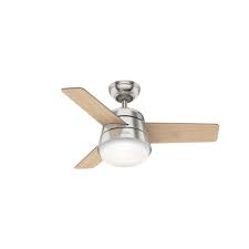 Ventilador de techo hunter mod: 50337 36" finley color níquel cepillado c/luz